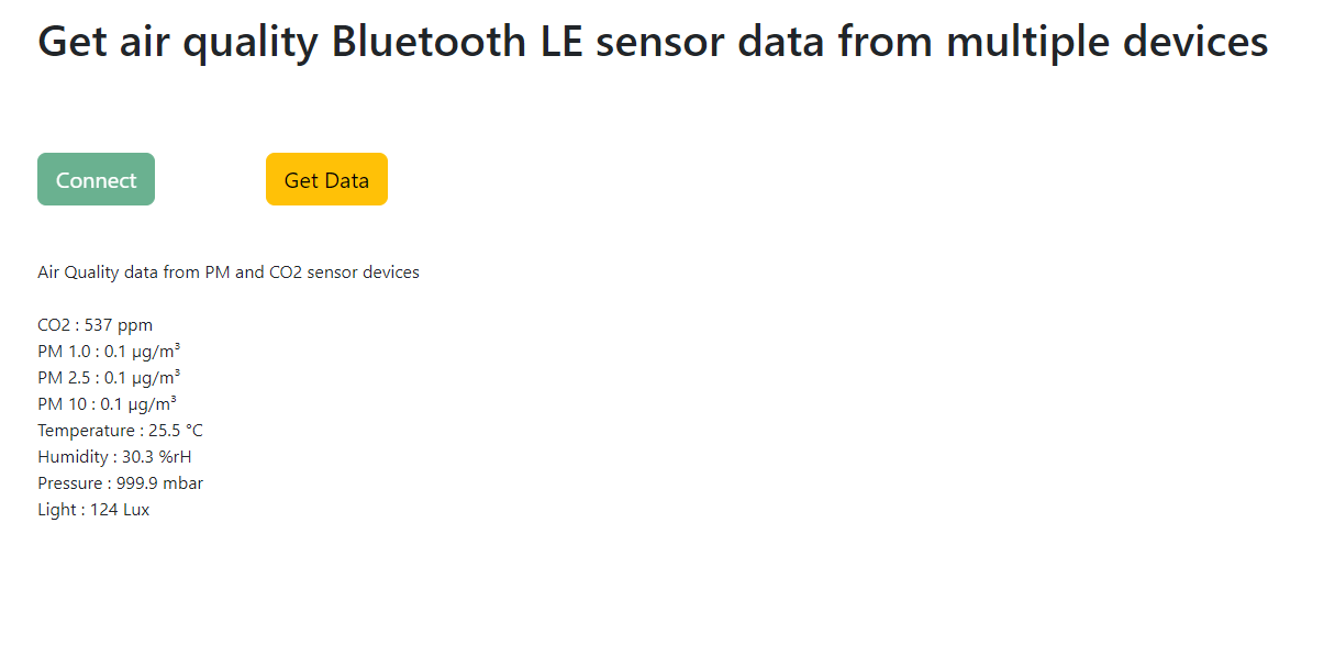 Get air quality Bluetooth LE sensor data from multiple devices - BleuIO ...