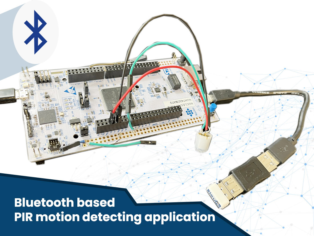Bluetooth based PIR motion detecting application using STM32 board
