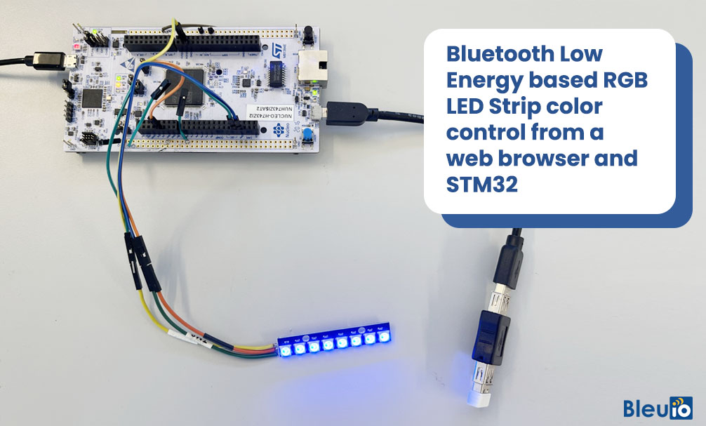 Bluetooth Low Energy based RGB LED Strip color  control from a web browser and STM32